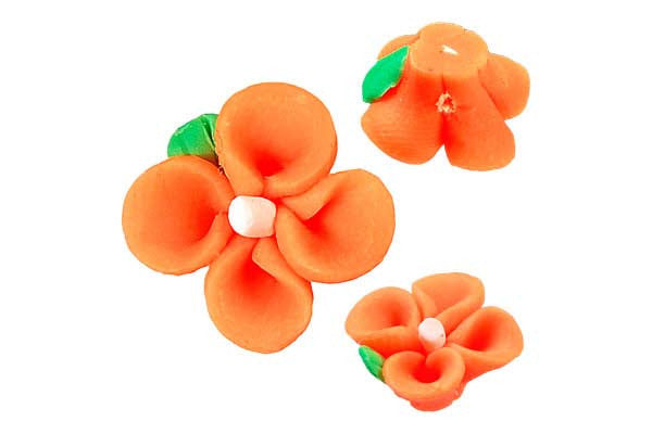 Pendant Poly Clay Flower (Orange 107)