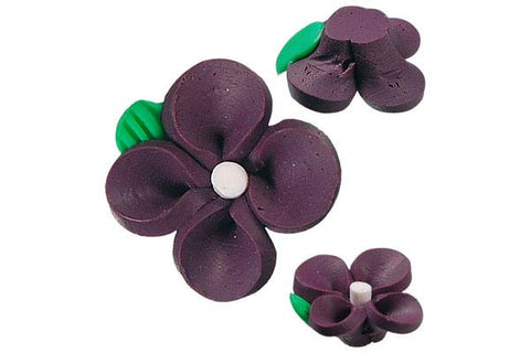Pendant Poly Clay Flower (Dark Purple 107)