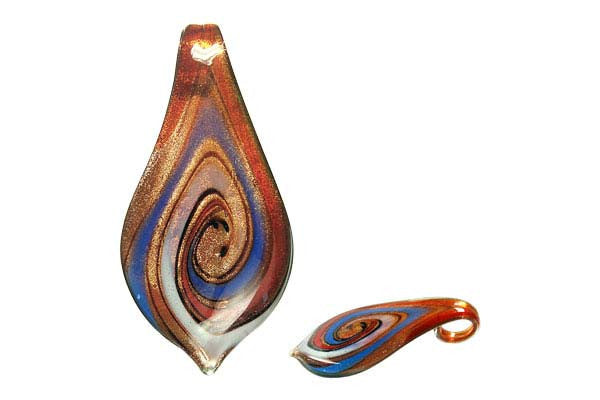 Pendant Murano Foil Glass Smooth Leaf (XDA03)