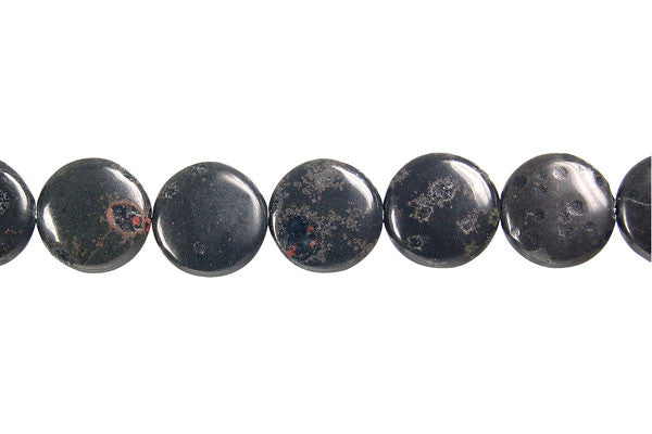 Black Leopardskin Jasper Button Beads