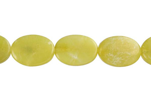 Olive Jade (Light) Flat Oval (B) Beads