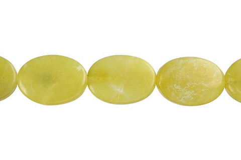 Olive Jade (Light) Flat Oval (B) Beads