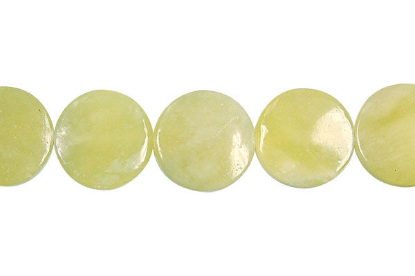 Olive Jade (Light) Coin (B) Beads