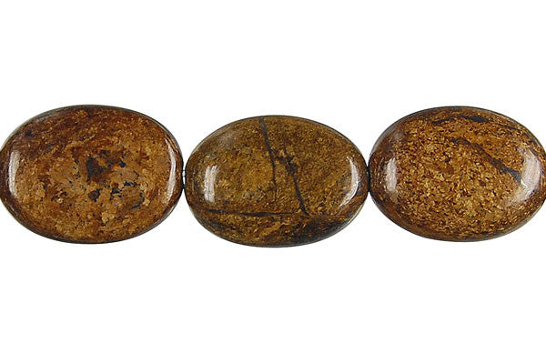Bronzite Flat Oval Beads