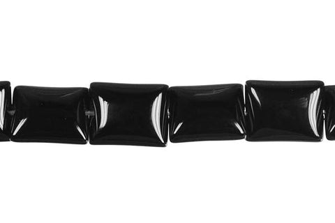 Black Onyx (AAA) Flat Rectangle Beads