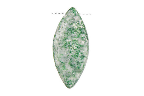 Green Spot Agate Marquise Beads