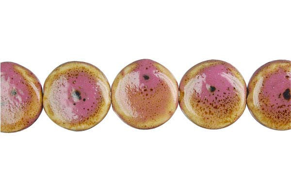 Porcelain Coin (Pink) Beads