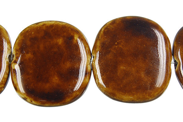Porcelain Button (Coffee) Beads