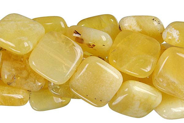 Yellow Opal Flat Square Beads