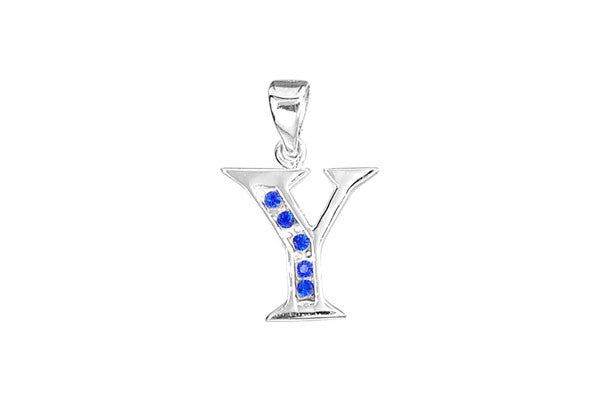 Sterling Silver Block Alphabet Charm, Letter Y, 20.0mm