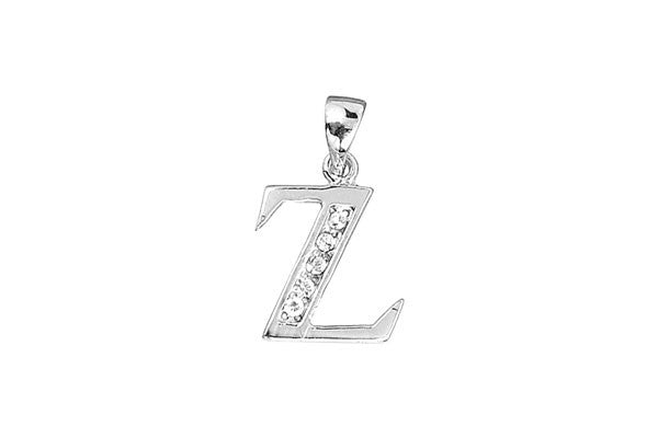 Sterling Silver Block Alphabet Charm, Letter Z, 20.0mm