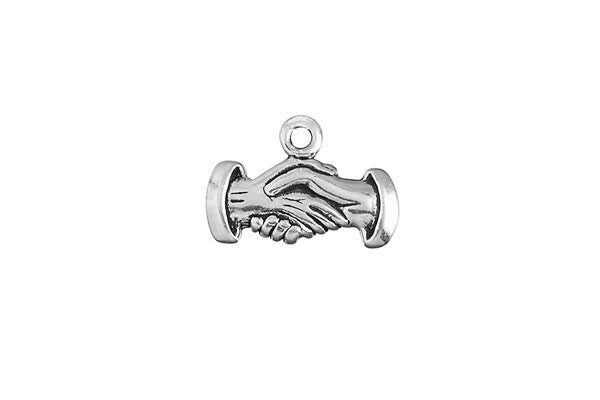 Sterling Silver Friendship Hands Charm, 9.0x12.0mm