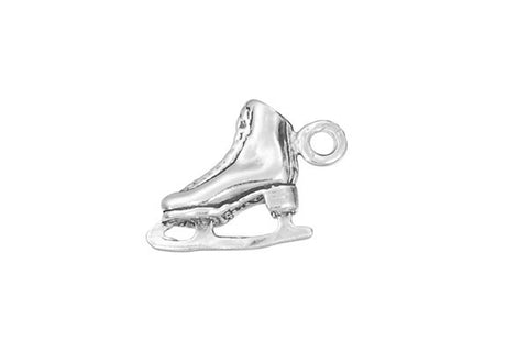 Sterling Silver Ice Skate Sports Charm, 11.0x11.0mm