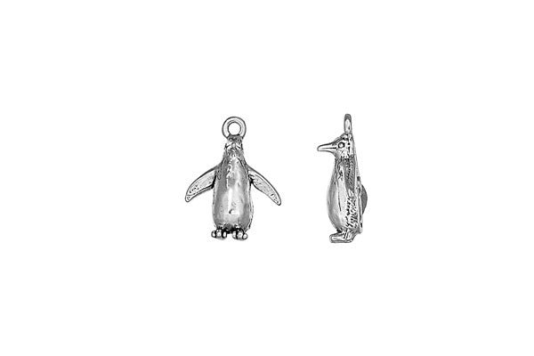 Sterling Silver Penguin Sealife Charm, 12.0x10.0mm