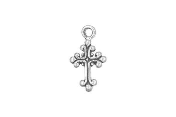 Sterling Silver Cross Holy Trinity Religious Charm, 14.0x8.0mm