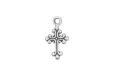 Sterling Silver Cross Holy Trinity Religious Charm, 14.0x8.0mm