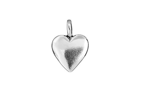 Sterling Silver Smooth Heart Charm, 15.0x10.0mm