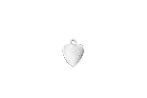 Sterling Silver Heart Charm, 8.0x8.0mm