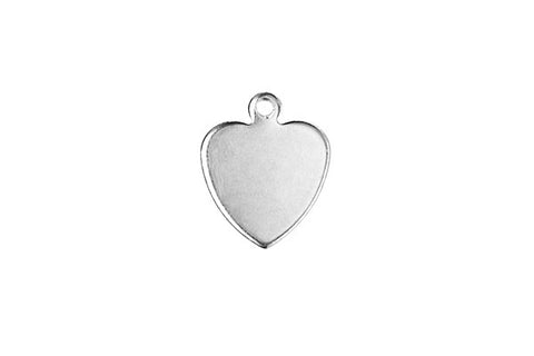 Sterling Silver Heart Charm, 10.0x10.0mm