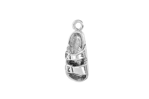 Sterling Silver Right Sandal Charm, 18.0x9.0mm