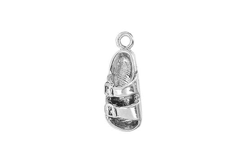 Sterling Silver Right Sandal Charm, 18.0x9.0mm