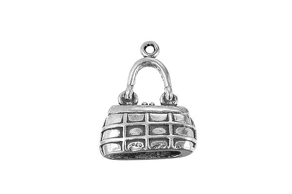 Sterling Silver Purse Charm, 18.0x17.0mm