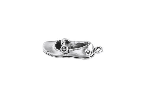 Sterling Silver Girl's Shoes Charm, 20.0x7.0mm