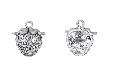 Sterling Silver Strawberry - Patience Charm, 17.0x14.0mm