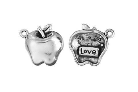 Sterling Silver Apple - Love Charm, 15.0x15.0mm