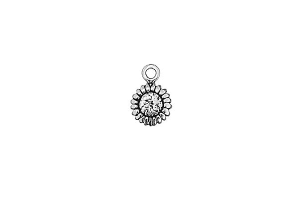 Sterling Silver Sunflower Charm, 8.0x8.0mm