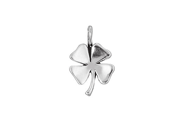 Sterling Silver Four-Leaf Clover Charm, 18.0x12.0mm