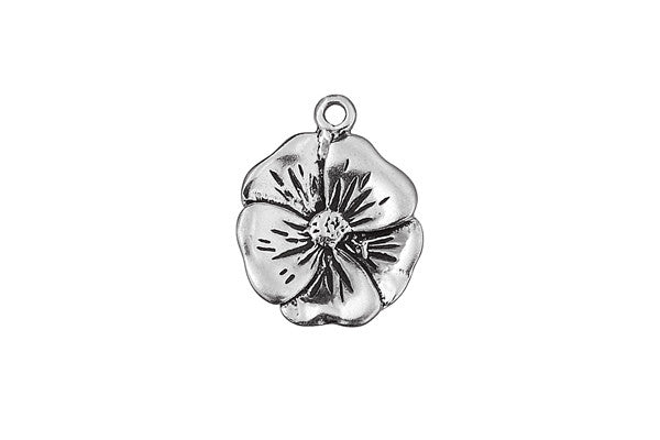 Sterling Silver Camrose Alta Rose Charm, 15.0x15.0mm