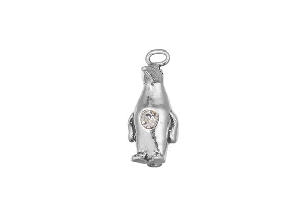 Sterling Silver Penguin Charm, 20.0x9.0mm