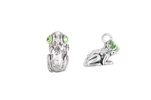 Sterling Silver Frog Charm, 12.0x7.0mm
