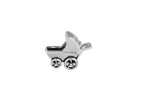 Sterling Silver Baby Buggy Charm, 12.0x16.0mm