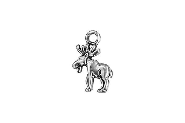 Sterling Silver Moose Charm, 13.0x8.0mm