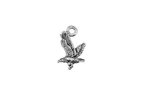 Sterling Silver Eagle in Flight Charm, 10.0x8.0mm