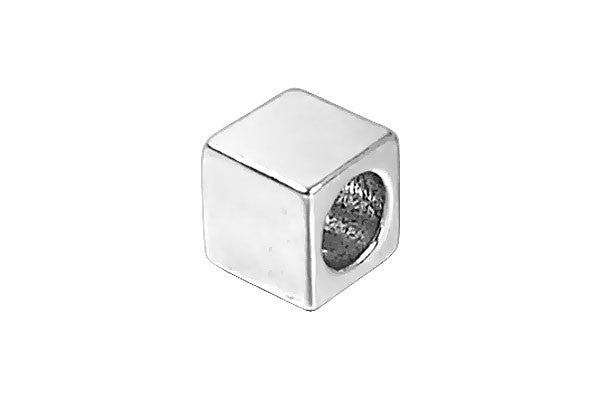 Sterling Silver New Alphabet BLANK Cube, 6mm