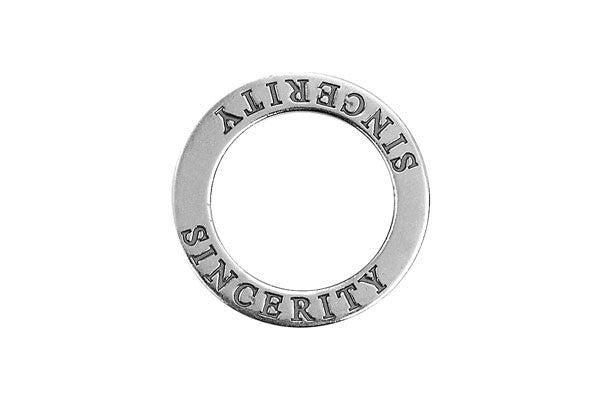 Sterling Silver Sincerity Affirmation Band Charm, 22.0mm