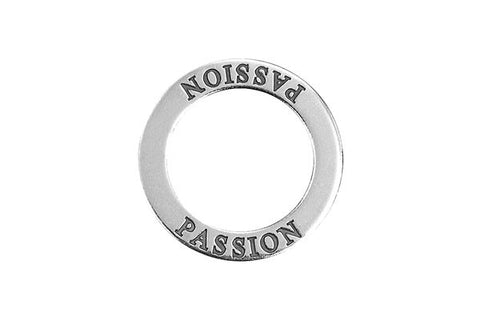 Sterling Silver Passion Affirmation Band Charm, 22.0mm