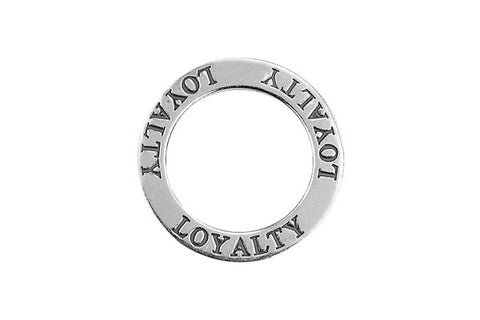 Sterling Silver Loyalty Affirmation Band Charm, 22.0mm