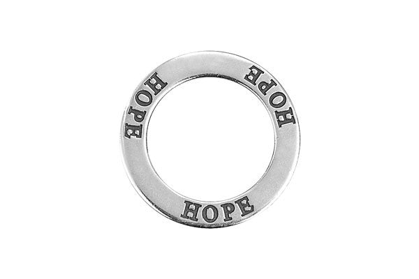 Sterling Silver Hope Affirmation Band Charm, 22.0mm
