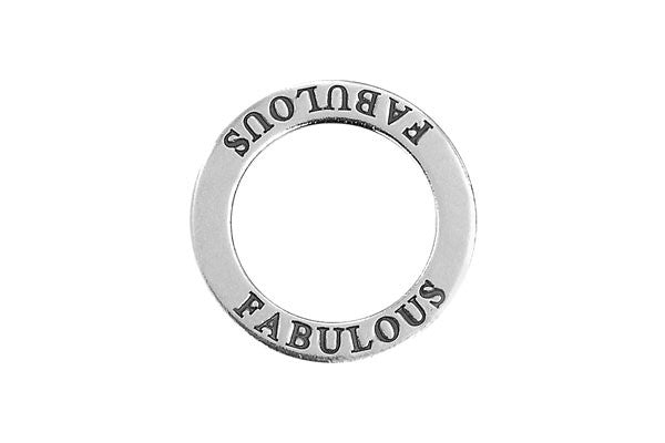 Sterling Silver Fabulous Affirmation Band Charm, 22.0mm