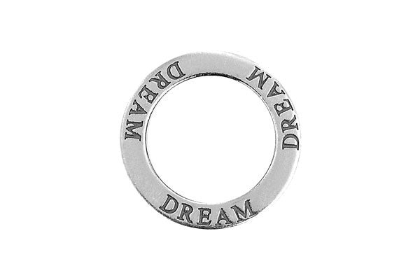 Sterling Silver Dream Affirmation Band Charm, 22.0mm