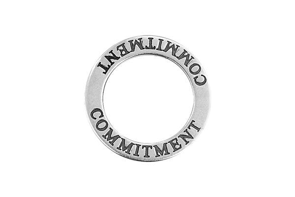 Sterling Silver Commitment Affirmation Band Charm, 22.0mm