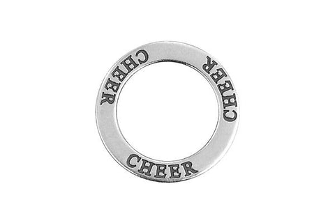 Sterling Silver Cheer Affirmation Band Charm, 22.0mm