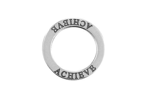 Sterling Silver Achieve Affirmation Band Charm, 22.0mm