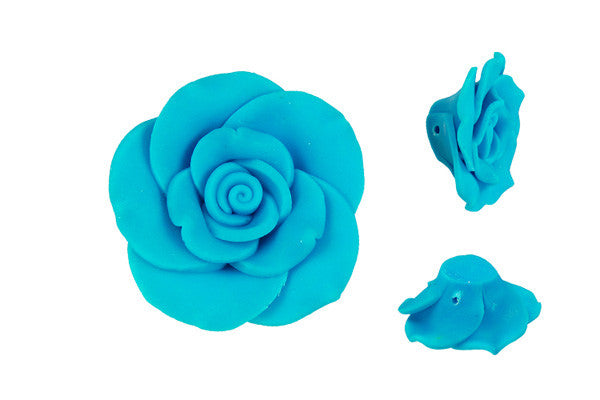Pendant Poly Clay Flower (Blue 405)