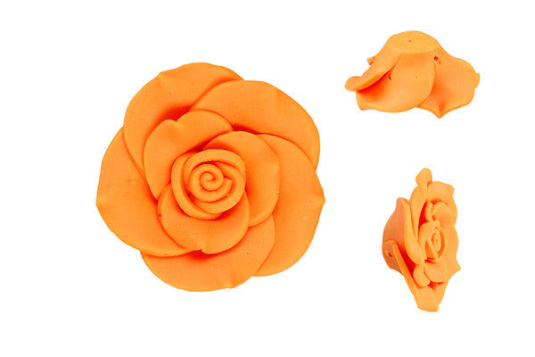 Pendant Poly Clay Flower (Orange 405)