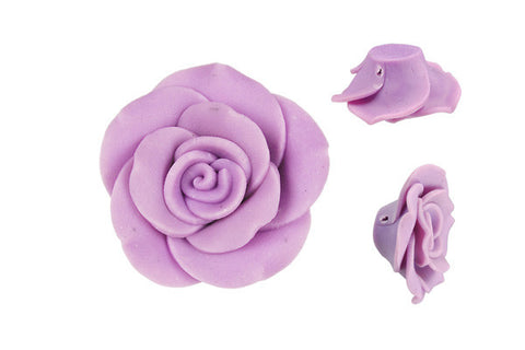 Pendant Poly Clay Flower (Purple 405)